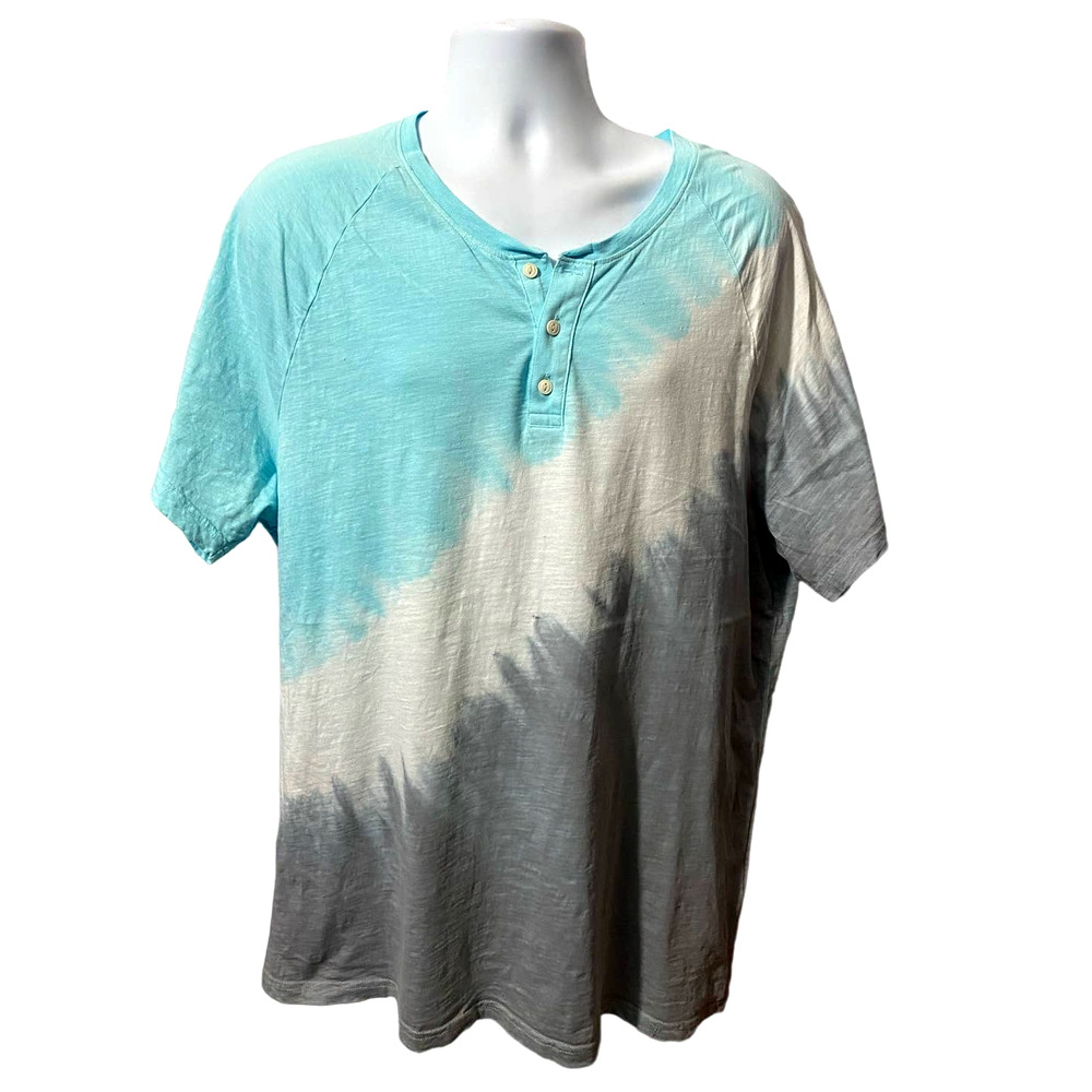Men's Sun + Stone Blue Gray White Tie Dye Shirt. Size XXL